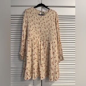 American Eagle Outfitters Cream and Red Mini Dress